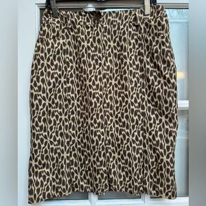 Georges Rech Silk French Designer Classic Animal Print Skirt FR 42 US Size 10
